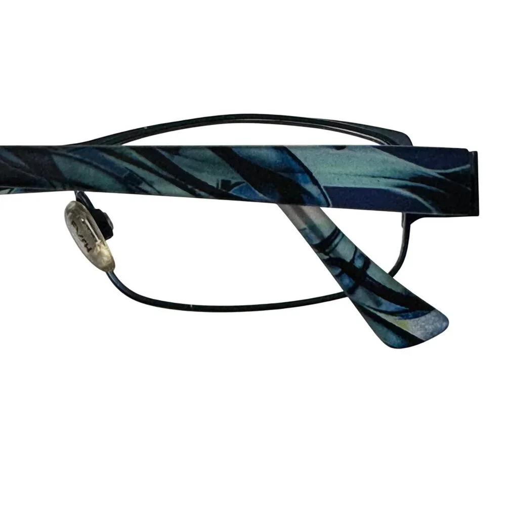 Fysh Urban Eyewear Eyeglasses 51-18-135 3480 Aqua/Blue Rectangle Frames Only UK - Picture 11 of 12
